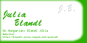 julia blandl business card
